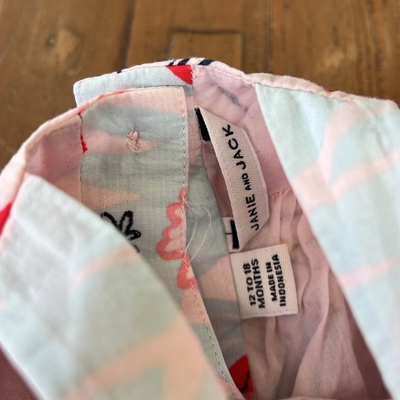 Janie and jack floral sketch wide leg bow front romper jumpsuit - Picture 7 of 9